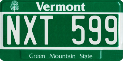 VT license plate NXT599