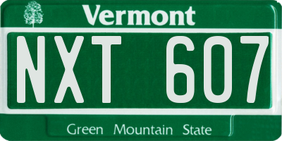 VT license plate NXT607