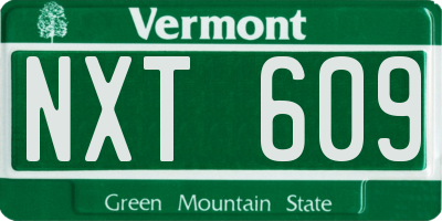 VT license plate NXT609