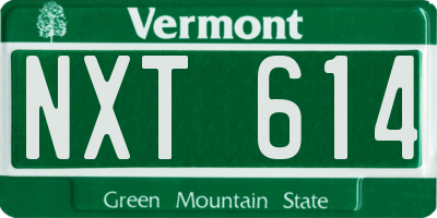 VT license plate NXT614