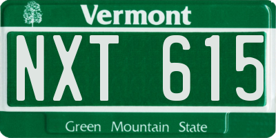VT license plate NXT615