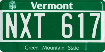 VT license plate NXT617