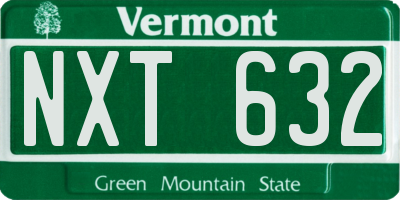 VT license plate NXT632