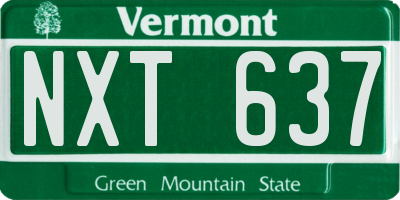 VT license plate NXT637