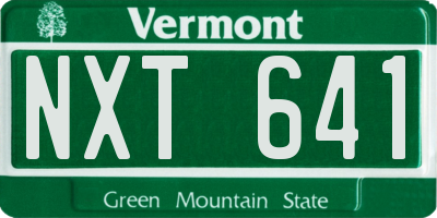 VT license plate NXT641
