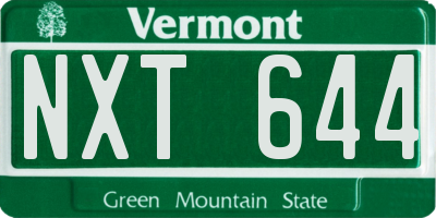 VT license plate NXT644