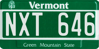 VT license plate NXT646