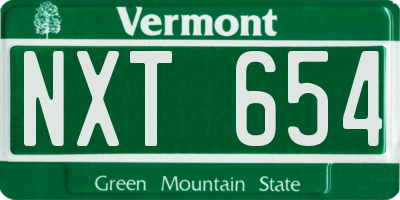 VT license plate NXT654