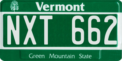 VT license plate NXT662