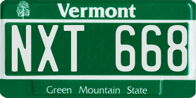 VT license plate NXT668