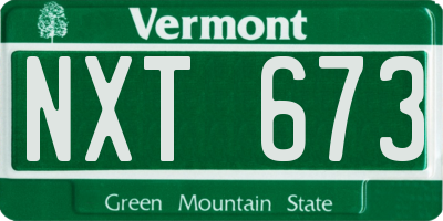VT license plate NXT673