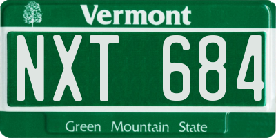 VT license plate NXT684