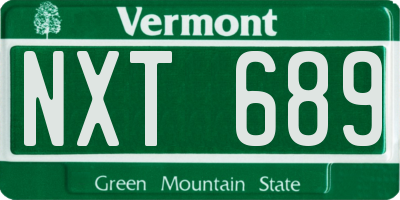 VT license plate NXT689