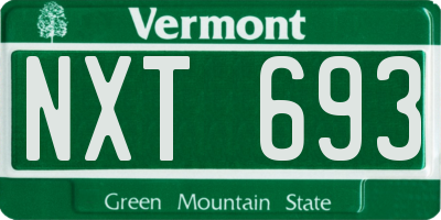 VT license plate NXT693