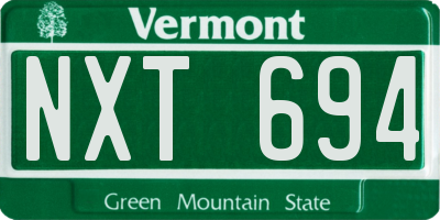 VT license plate NXT694