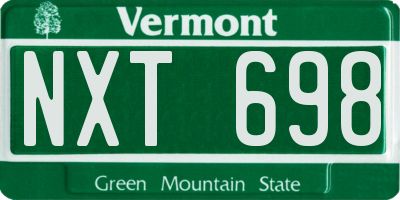 VT license plate NXT698