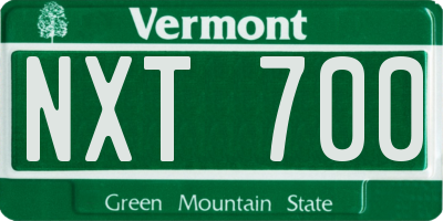 VT license plate NXT700
