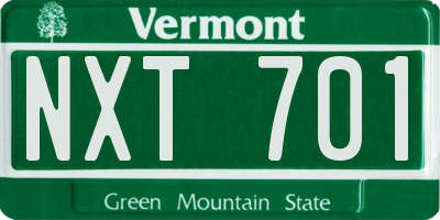VT license plate NXT701
