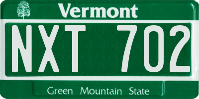 VT license plate NXT702