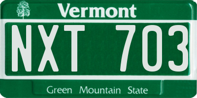 VT license plate NXT703