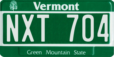 VT license plate NXT704