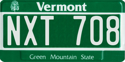 VT license plate NXT708