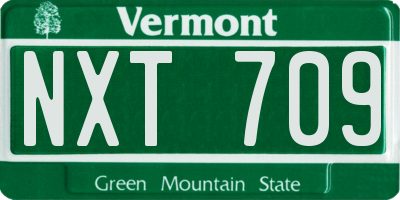 VT license plate NXT709