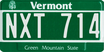 VT license plate NXT714