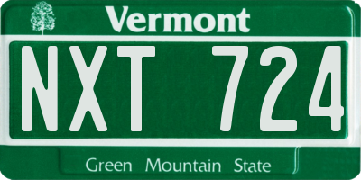 VT license plate NXT724