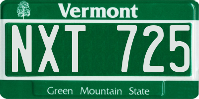 VT license plate NXT725