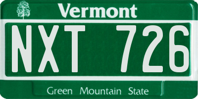 VT license plate NXT726
