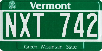VT license plate NXT742