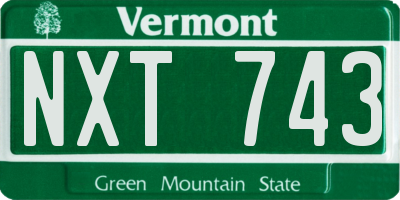 VT license plate NXT743