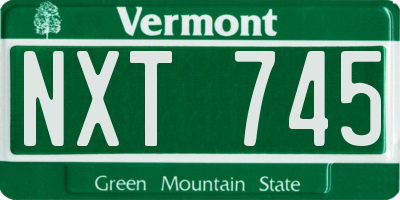 VT license plate NXT745