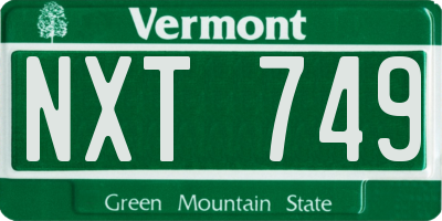 VT license plate NXT749