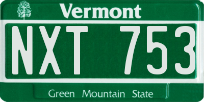 VT license plate NXT753
