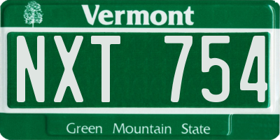VT license plate NXT754