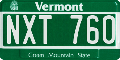 VT license plate NXT760