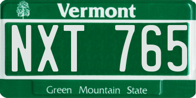 VT license plate NXT765