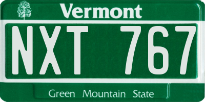 VT license plate NXT767
