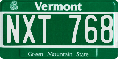 VT license plate NXT768