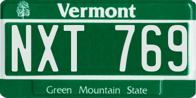 VT license plate NXT769