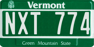 VT license plate NXT774