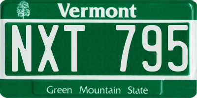 VT license plate NXT795