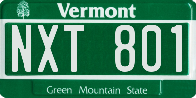VT license plate NXT801