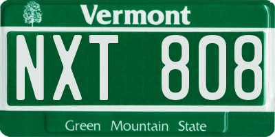 VT license plate NXT808