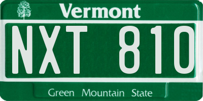 VT license plate NXT810