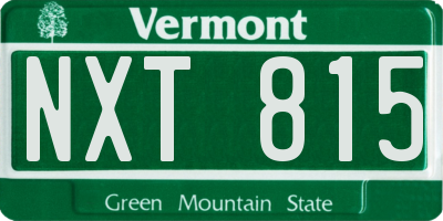 VT license plate NXT815