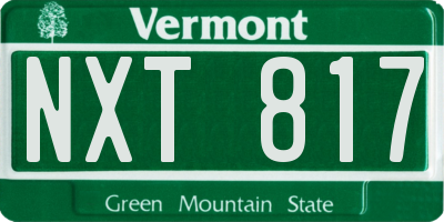 VT license plate NXT817