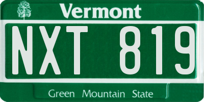 VT license plate NXT819